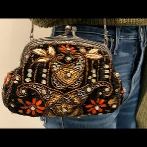 Stunning hand beaded & embroidered evening bag